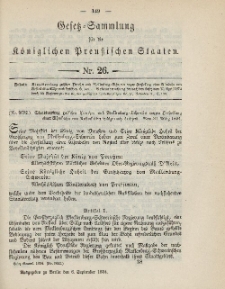 Gesetz-Sammlung für die Königlichen Preussischen Staaten, 6. September 1894, nr. 26.