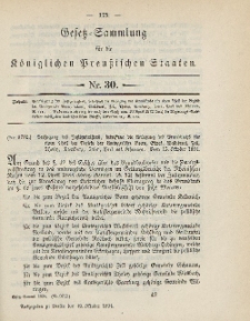 Gesetz-Sammlung für die Königlichen Preussischen Staaten, 19. Oktober 1894, nr. 30.