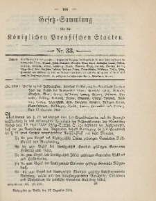 Gesetz-Sammlung für die Königlichen Preussischen Staaten, 27. Dezember 1894, nr. 33.