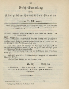 Gesetz-Sammlung für die Königlichen Preussischen Staaten, 31. Dezember 1894, nr. 34.
