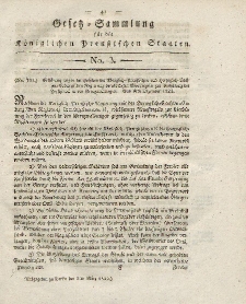 Gesetz-Sammlung für die Königlichen Preussischen Staaten, 5. März 1822, nr. 3.