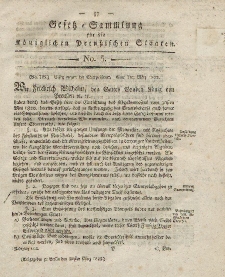 Gesetz-Sammlung für die Königlichen Preussischen Staaten, 28. März 1822, nr. 5.