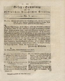 Gesetz-Sammlung für die Königlichen Preussischen Staaten, 16. Mai 1822, nr. 9.