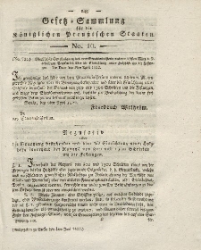 Gesetz-Sammlung für die Königlichen Preussischen Staaten, 4. Juni 1822, nr. 10.