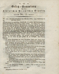 Gesetz-Sammlung für die Königlichen Preussischen Staaten, 11. Juli 1822, nr. 13.