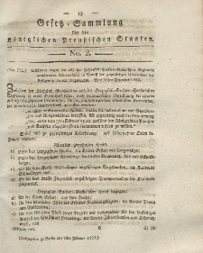 Gesetz-Sammlung für die Königlichen Preussischen Staaten, 1. Februar 1823, nr. 2.