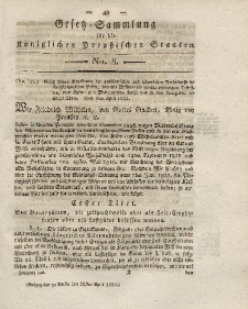 Gesetz-Sammlung für die Königlichen Preussischen Staaten, 29. April 1823, nr. 8.