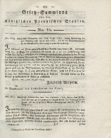 Gesetz-Sammlung für die Königlichen Preussischen Staaten, 7. Oktober 1823, nr. 16.