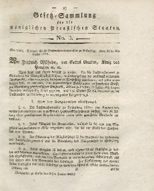 Gesetz-Sammlung für die Königlichen Preussischen Staaten, 31. Januar 1824, nr. 3.
