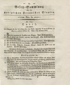 Gesetz-Sammlung für die Königlichen Preussischen Staaten, 13. April 1824, nr. 6.