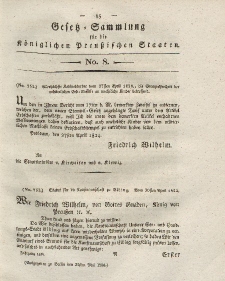 Gesetz-Sammlung für die Königlichen Preussischen Staaten, 22. Mai 1824, nr. 8.