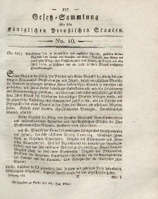 Gesetz-Sammlung für die Königlichen Preussischen Staaten, 5. Juni 1824, nr. 10.