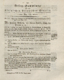 Gesetz-Sammlung für die Königlichen Preussischen Staaten, 3. August 1824, nr. 14.