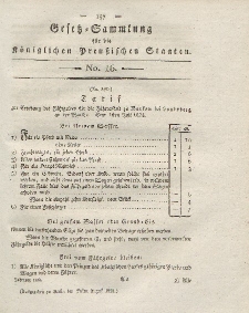 Gesetz-Sammlung für die Königlichen Preussischen Staaten, 28. August 1824, nr. 16.