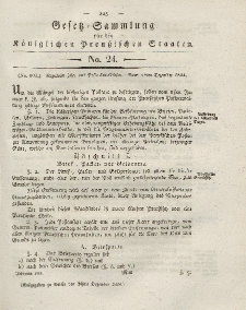 Gesetz-Sammlung für die Königlichen Preussischen Staaten, 24. Dezember 1824, nr. 24.