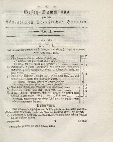 Gesetz-Sammlung f&uuml;r die K&ouml;niglichen Preussischen Staaten, 25. Februar 1825, nr. 3.