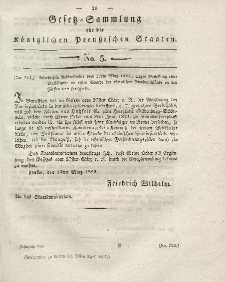 Gesetz-Sammlung für die Königlichen Preussischen Staaten, 23. April 1825, nr. 5.