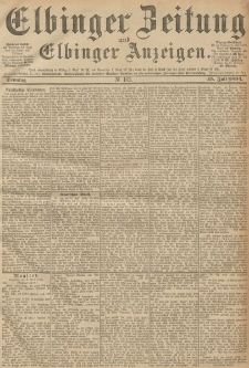 Elbinger Zeitung und Elbinger Anzeigen, Nr. 163 Sonntag 15. Juli 1894