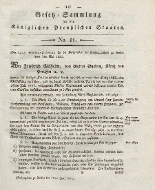Gesetz-Sammlung für die Königlichen Preussischen Staaten, 18. Juni 1825, nr. 11.