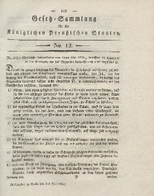 Gesetz-Sammlung für die Königlichen Preussischen Staaten, 5. Juli 1825, nr. 12.