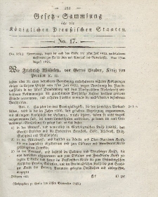 Gesetz-Sammlung für die Königlichen Preussischen Staaten, 20. September 1825, nr. 17.