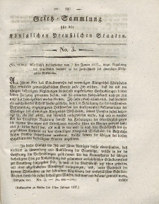 Gesetz-Sammlung für die Königlichen Preussischen Staaten, 10. Februar 1827, nr. 3.