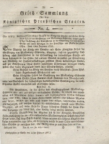 Gesetz-Sammlung für die Königlichen Preussischen Staaten, 20. Februar 1827, nr. 4.
