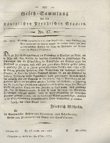Gesetz-Sammlung für die Königlichen Preussischen Staaten, 1. Oktober 1827, nr. 17.