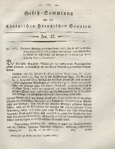 Gesetz-Sammlung für die Königlichen Preussischen Staaten, 4. Dezember 1827, nr. 22.