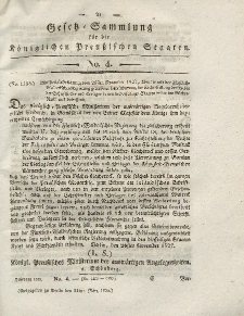 Gesetz-Sammlung für die Königlichen Preussischen Staaten, 24. März 1828, nr. 4.