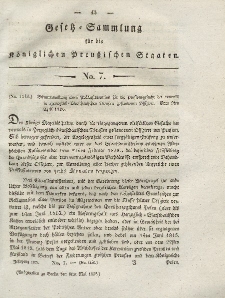 Gesetz-Sammlung für die Königlichen Preussischen Staaten, 6. Mai 1828, nr. 7.