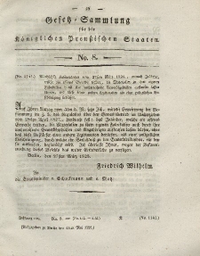 Gesetz-Sammlung für die Königlichen Preussischen Staaten, 13. Mai 1828, nr. 8.