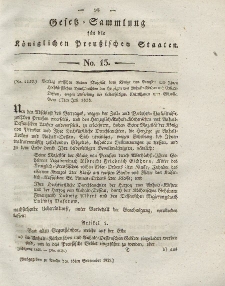 Gesetz-Sammlung für die Königlichen Preussischen Staaten, 16. September 1828, nr. 15.