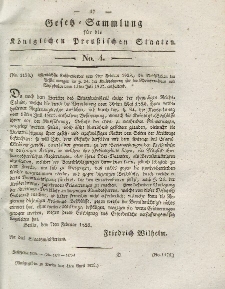 Gesetz-Sammlung für die Königlichen Preussischen Staaten, 4. April 1828, nr. 4.