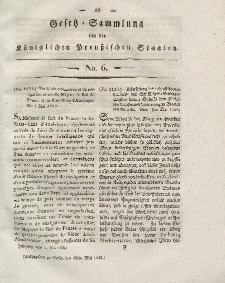 Gesetz-Sammlung für die Königlichen Preussischen Staaten, 19. Mai 1828, nr. 6.