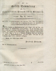 Gesetz-Sammlung für die Königlichen Preussischen Staaten, 24. Juni 1828, nr. 8.