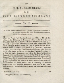 Gesetz-Sammlung für die Königlichen Preussischen Staaten, 19. Oktober 1828, nr. 16.