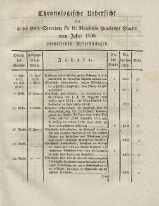 Gesetz-Sammlung für die Königlichen Preussischen Staaten (Chronologische Uebersicht), 1830