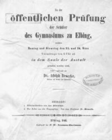 Zu der &ouml;ffentlichen Pr&uuml;fung der Sch&uuml;ler des Gymnasiums zu Elbing...