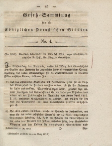 Gesetz-Sammlung für die Königlichen Preussischen Staaten, 6. März 1830, nr. 4.