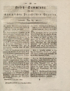 Gesetz-Sammlung für die Königlichen Preussischen Staaten, 17. April 1830, nr. 6.