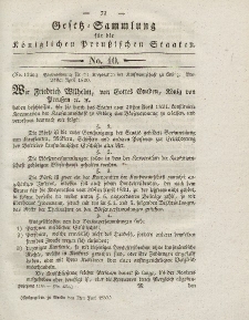 Gesetz-Sammlung für die Königlichen Preussischen Staaten, 7. Juni 1830, nr. 10.