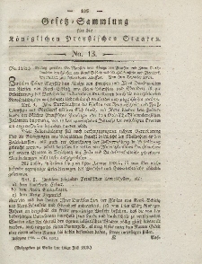 Gesetz-Sammlung für die Königlichen Preussischen Staaten, 10. Juli 1830, nr. 13.