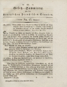 Gesetz-Sammlung für die Königlichen Preussischen Staaten, 22. September 1830, nr. 17.