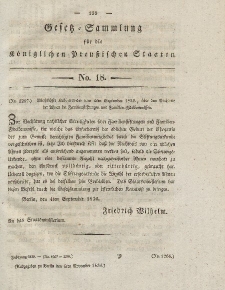 Gesetz-Sammlung für die Königlichen Preussischen Staaten, 6. November 1830, nr. 18.