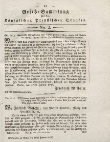 Gesetz-Sammlung für die Königlichen Preussischen Staaten, 20. Februar 1826, nr. 2.