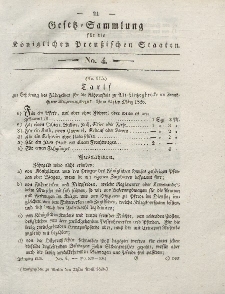 Gesetz-Sammlung für die Königlichen Preussischen Staaten, 21. April 1826, nr. 4.