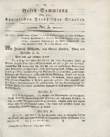 Gesetz-Sammlung für die Königlichen Preussischen Staaten, 28. April 1826, nr. 5.