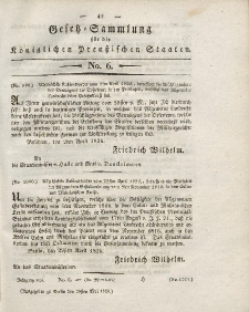 Gesetz-Sammlung für die Königlichen Preussischen Staaten, 29. Mai 1826, nr. 6.