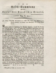 Gesetz-Sammlung für die Königlichen Preussischen Staaten, 3. Juni 1826, nr. 7.